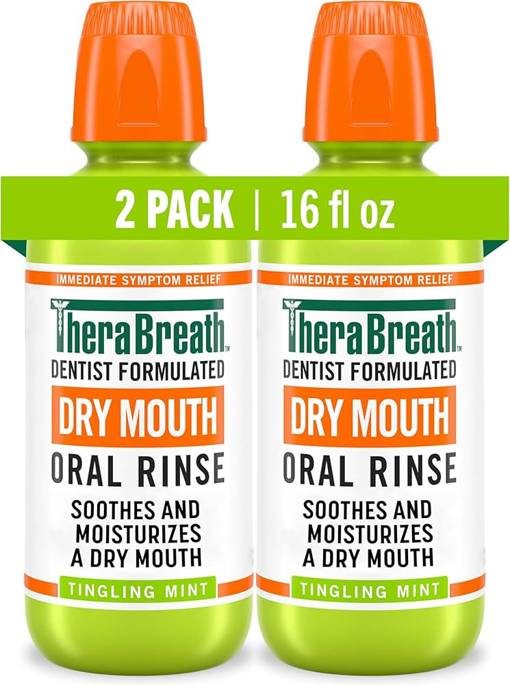 TheraBreath Dry Mouth Oral Rinse, Tingling Mint, Dentist Formulated, 16 Fl Oz (2-Pack) | Amazon (US)
