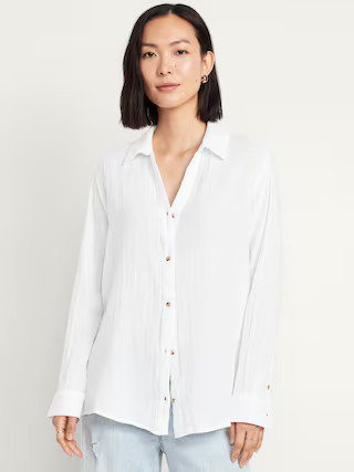 Button-Down Boyfriend Shirt | Old Navy (US)
