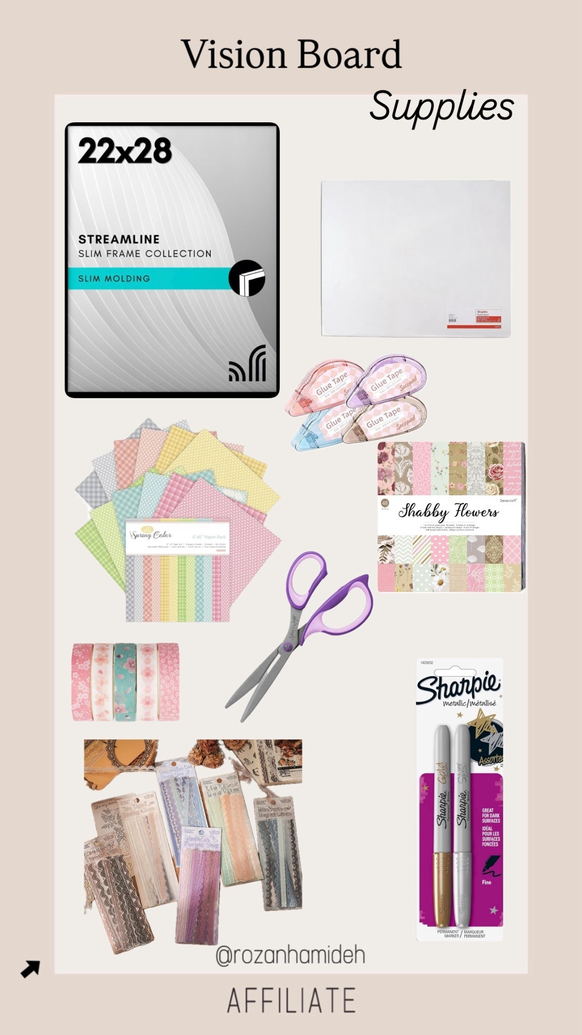 Just made my 2026 Vision board! Here are the supplies I used. I printed my photos and affirmations but I have included a ready vision board book that has so many options and great reviews! 
#visionboard #2026visionboard

#LTKSeasonal