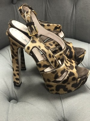 Details about   Bnnib MIU MIU DESIGNER animal Print Strappy Platform Heels Sz 4 Were £495 | eBay US