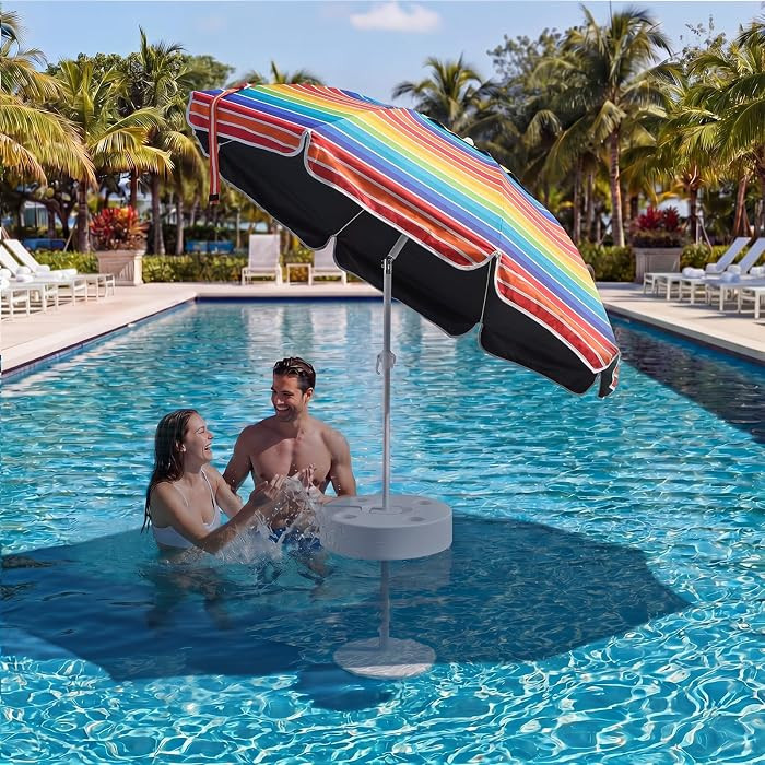 Briwooody 5ft Floating Pool Umbrella Adjustable Head - Outdoor Sunshade Umbrella for Inside of Po... | Amazon (US)