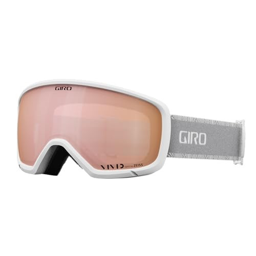 Giro Adult and Youth Millie Ski and Snowboard Goggles - White/Grey Chute Strap with Vivid Rose Gold Lens | Amazon (US)