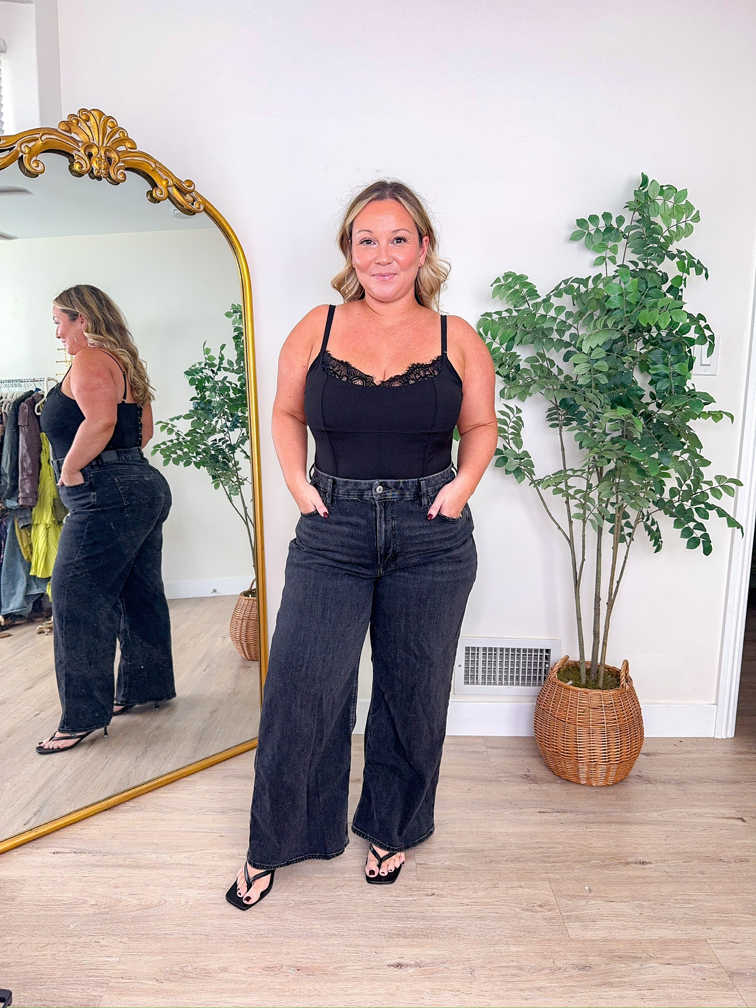 Anthro top is RESTOCKED!!🖤 Wearing an XL + size 14 short in the AE jeans, which are 40% off right now!





Anthropologie top, lace top, black top, American Eagle jeans, wide leg jeans, fall outfit, curvy fashion, petite fashion, sale alert, good deals, discount, savings 

 #LTKootd #LTKSeasonal #LTKSaleAlert