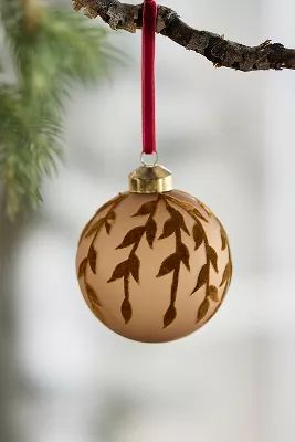 Velvet Branch Glass Globe Ornament | Anthropologie (US)