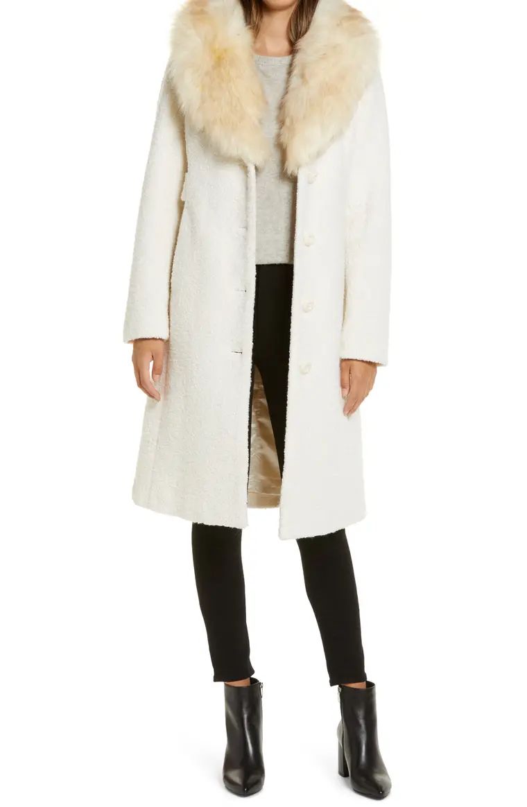 Wool Blend Coat with Removable Faux Fur Collar | Nordstrom