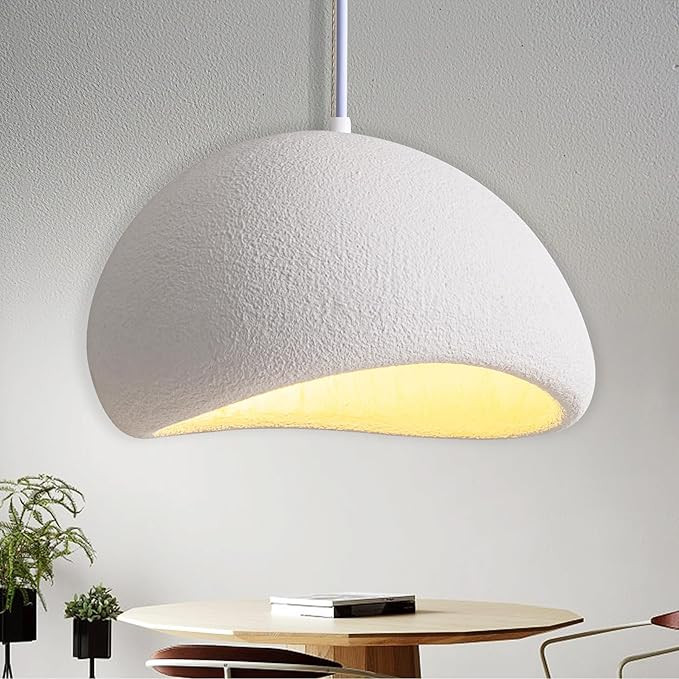 11.8 Inch White Wabi Sabi Pendant Light Fixture for Kitchen Island Dining Room Over Sink Bar Mode... | Amazon (US)