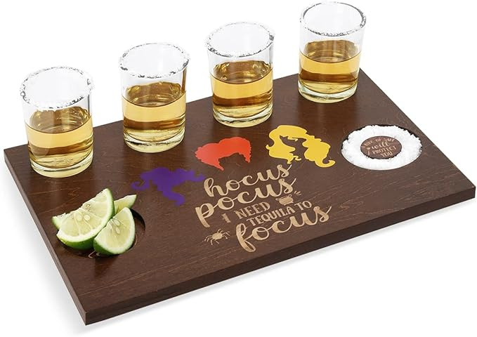 Halloween Witch Tequila Shot Board Serving Tray, Zingoetrie Hocus Pocus Shot Glass Holder Display... | Amazon (US)