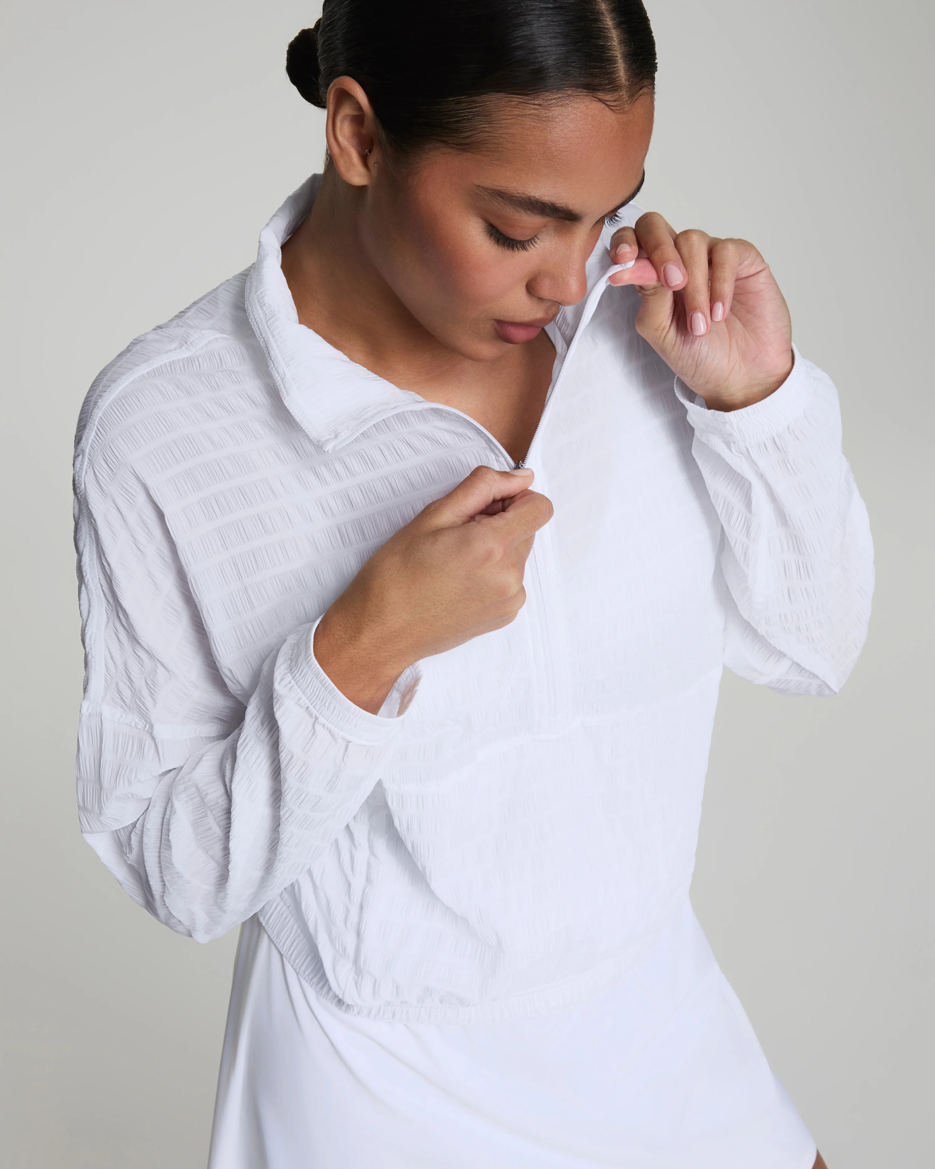 Textured Half Zip – Lightweight, Stretch Fit Layer | SPANX | Spanx