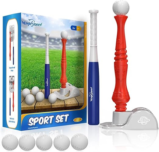 Kids Baseball Tee, T-Ball Set for Toddlers Sport Toy Game Includes 6 Balls- Adjustable T Height, ... | Amazon (US)