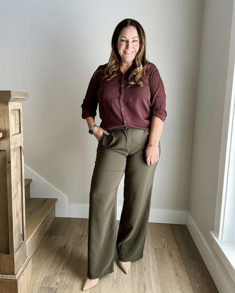 Fall Outfit from maurices
·  Work blouse tts, L // Work pant size up 2 wearing 14 and still snug

#LTKWorkwear #LTKOver40 #LTKMidsize
