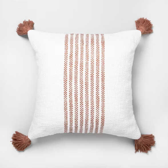 18" x 18" Center Stripes Throw Pillow - Hearth & Hand™ with Magnolia | Target