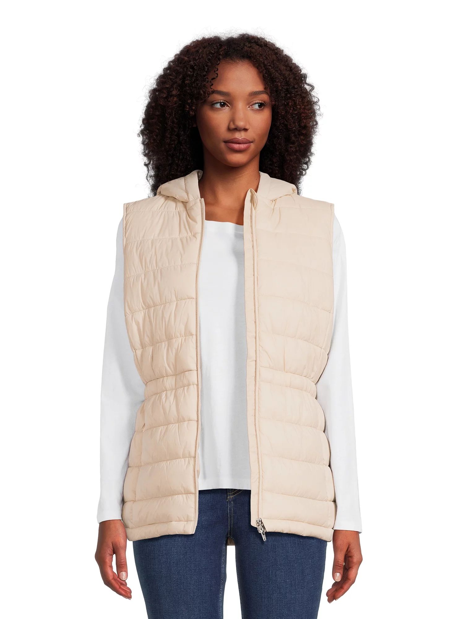 Swiss Tech Women's Hooded Vest with Cinched Waist, Sizes XS-3X - Walmart.com | Walmart (US)