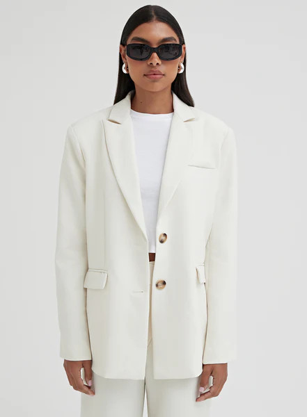 Cream Oversized Single Breasted Blazer – Georgina | 4th & Reckless