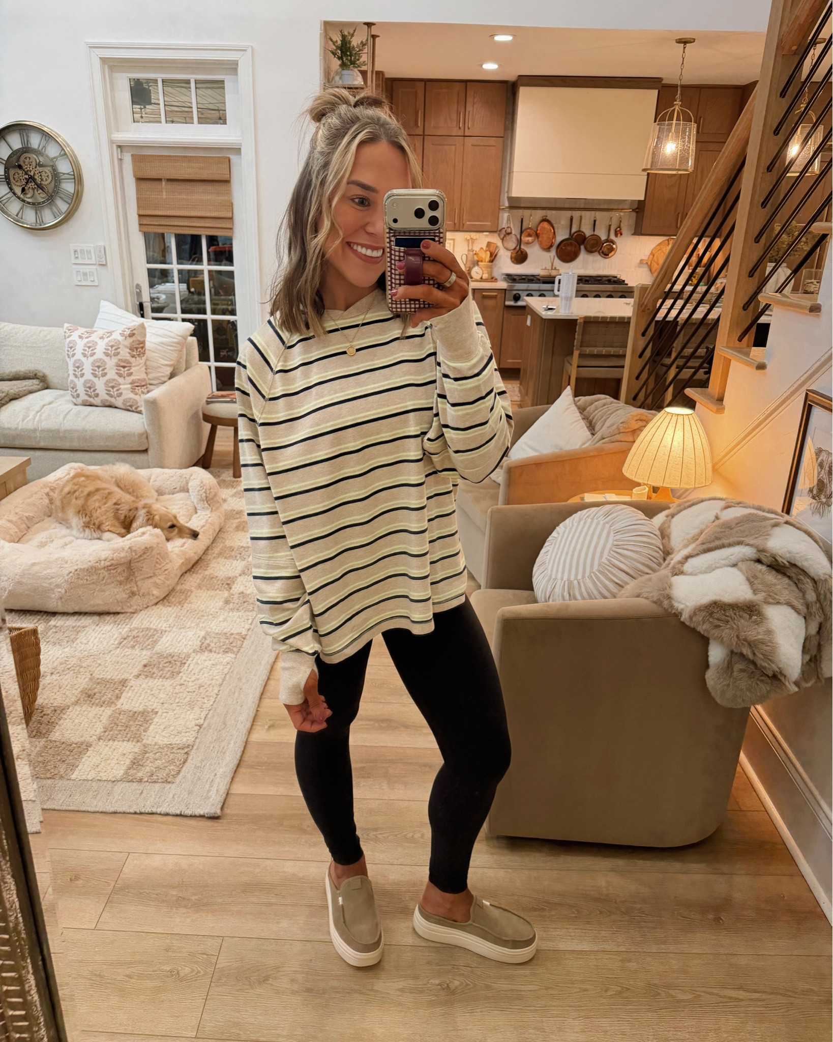 Another stripes option - this top material is SOOOOO SOFT🌼🤌🏼😍 & has the cutest v neck detail! In the small here! 

Ootd / spring style / casual / comfy / lounge / Holley Gabrielle 

#LTKSeasonal #LTKSaleAlert #LTKootd