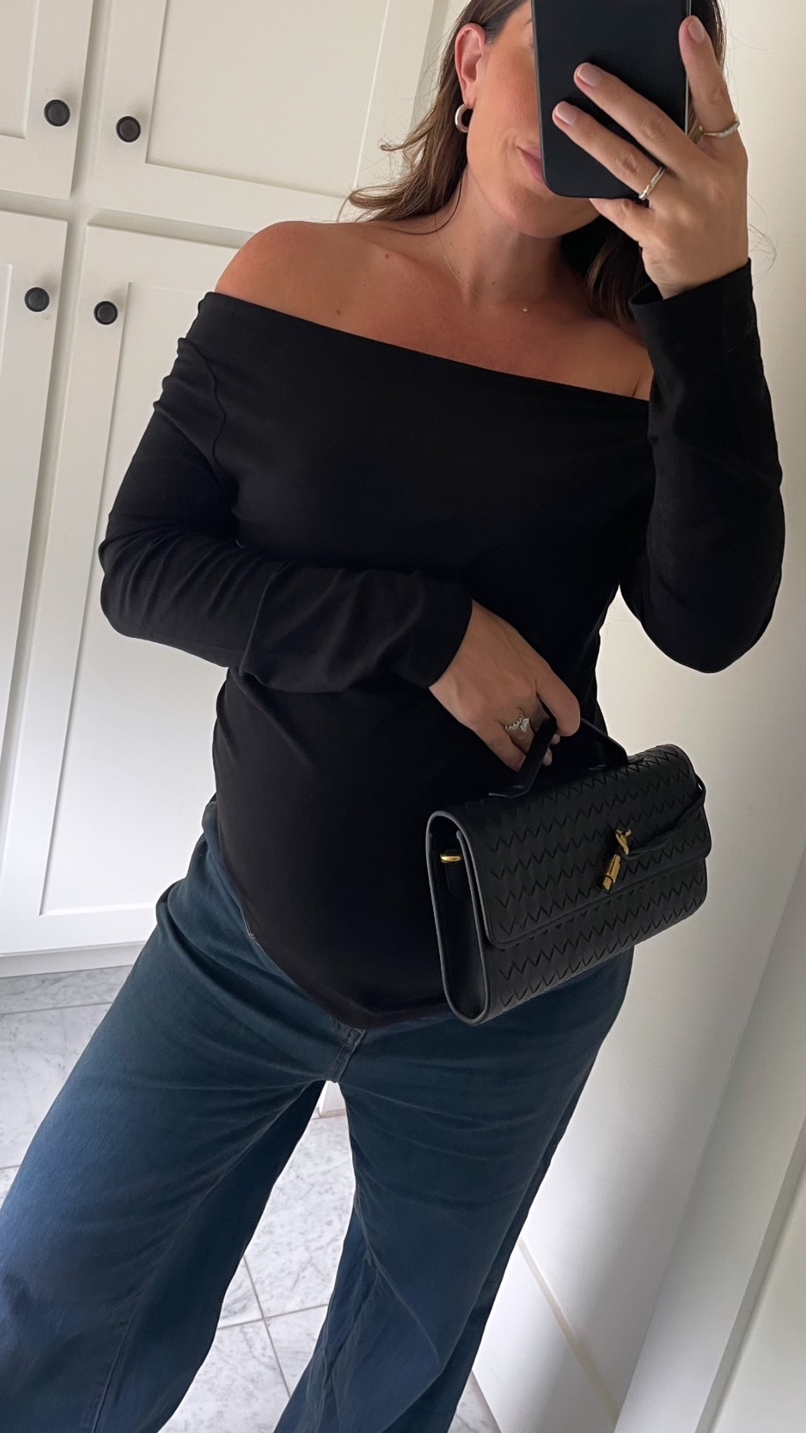 Amazon maternity off the shoulder top and denim 

#LTKBump #LTKFindsUnder50 #LTKSaleAlert