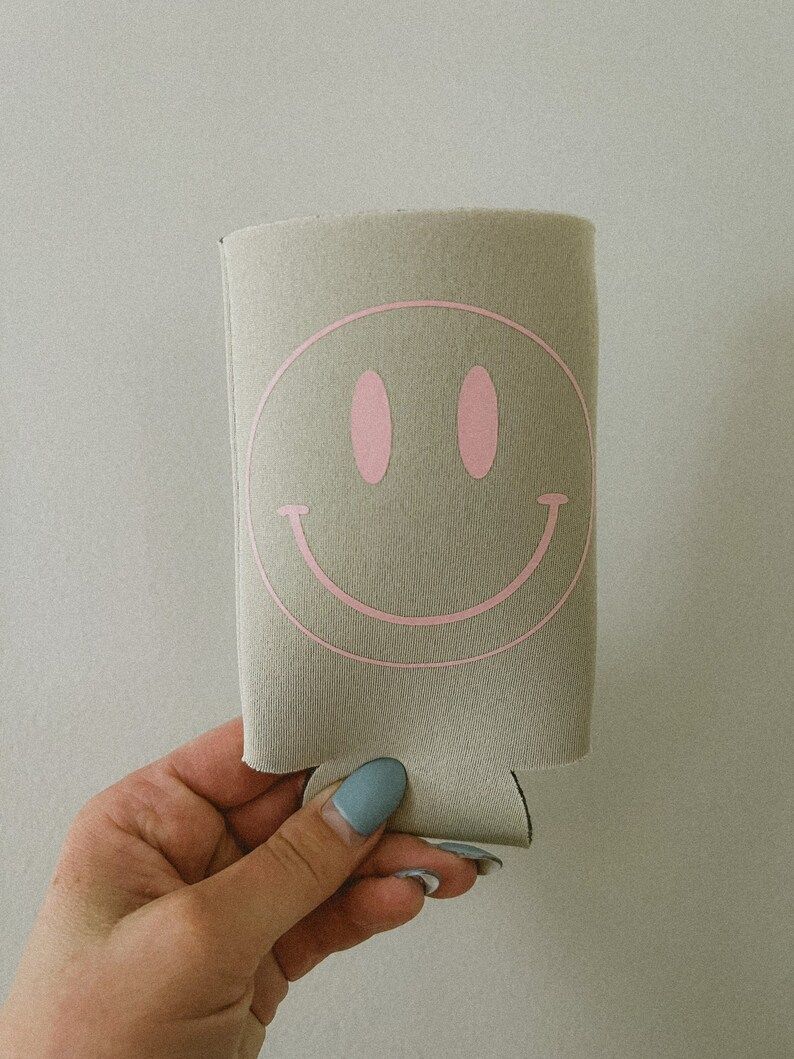 Aesthetic Smiley Face Drink Cooler Trendy Pink Smiley Drink | Etsy | Etsy (US)