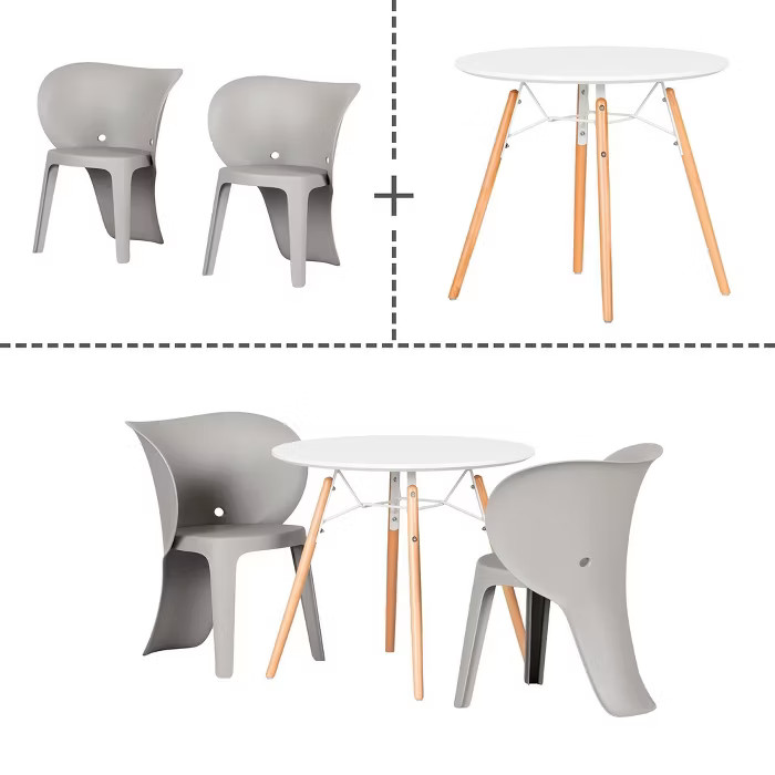 Sweedi Kids' table and chairs set Elephant Gray  - South Shore | Target