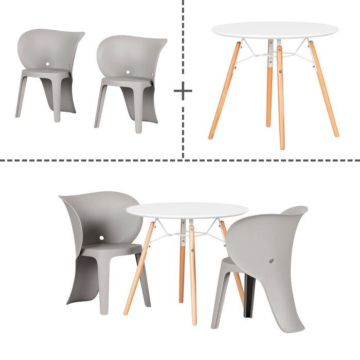 Sweedi Kids&#39; table and chairs set Elephant Gray  - South Shore | Target