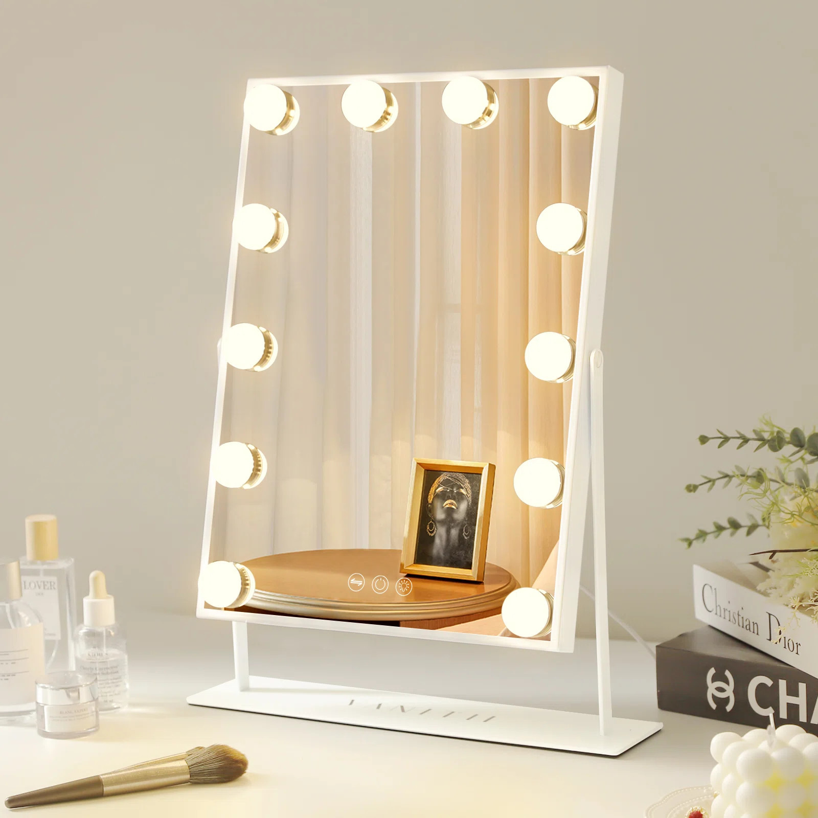 Khiran Rectangle LED Metal Mirror | Wayfair North America
