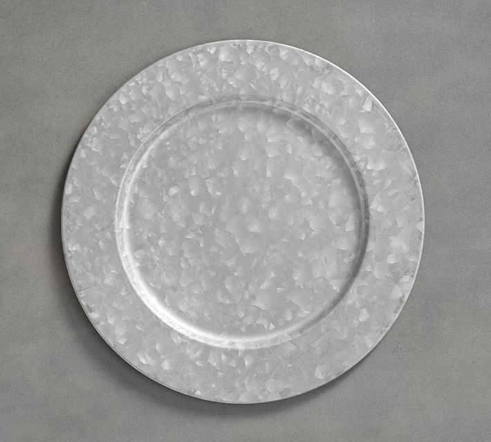 Galvanized Metal Charger Plate | Pottery Barn (US)