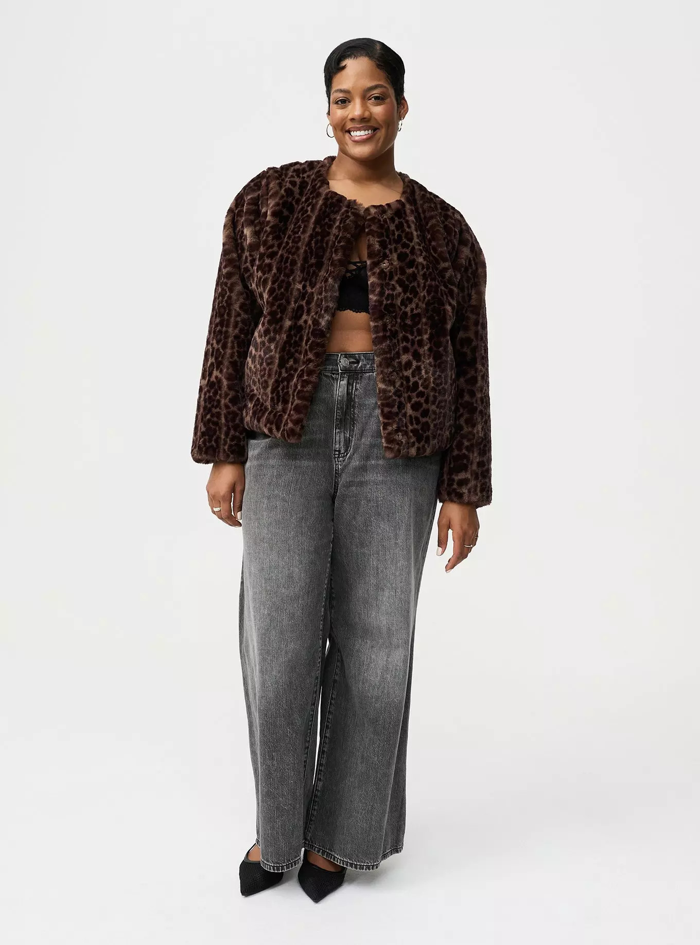 Collarless Faux Fur Jacket | Torrid (US & Canada)