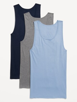 Go-Dry Rib-Knit Tank Tops 3-Pack | Old Navy (US)