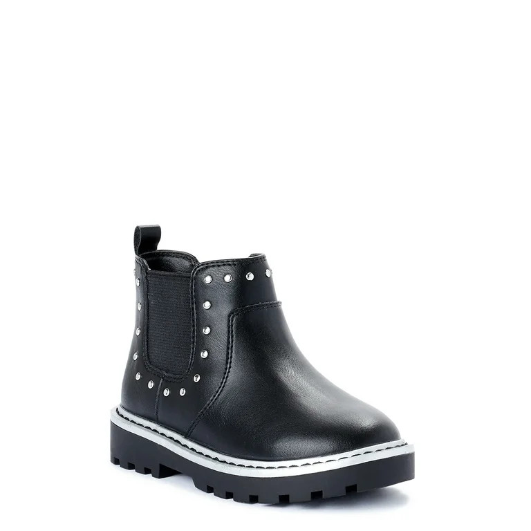 Wonder Nation Toddler Girls Studded Chelsea Fashion Lug Boot | Walmart (US)
