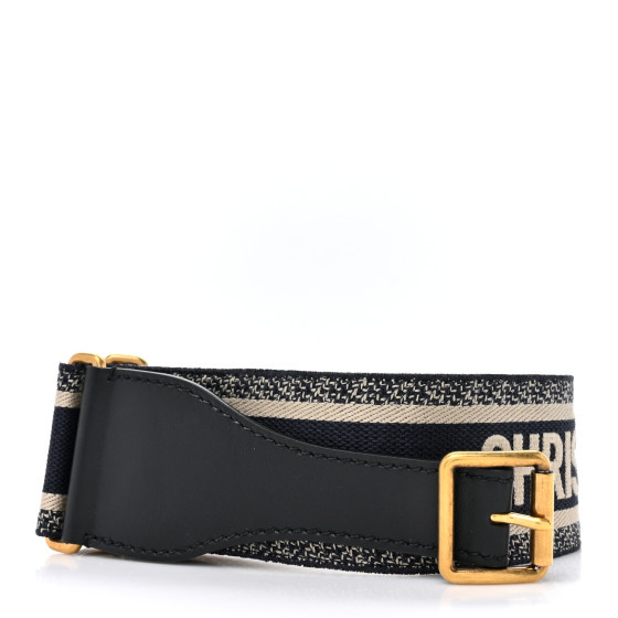 Canvas Embroidered Book Belt 80 32 Black Beige | FASHIONPHILE (US)