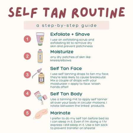 Self Tan Routine— I linked all of the products that I rotate between for my routine below. Any of these self tanners work incredible so I usually check for sales!

I usually opt for either medium or dark for the shades of the self tanners.

PS. My husband does help me with my back BUT they do also have self tanning applications for your back I linked them below too!

#LTKFindsUnder50 #LTKStyleTip #LTKBeauty