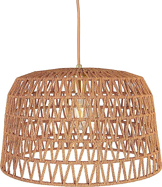 Creative Co-Op EC0488 Woven Lamp, Natural Pendant, Brown | Amazon (US)