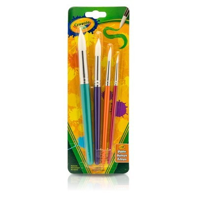 Crayola 4ct Big Paint Brushes with Round Tips: Kids' Art Supplies, Toddler Paint Brush Set, Multicolor Brights | Target