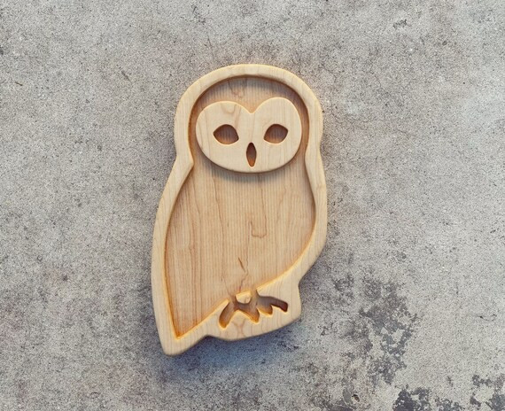 OWL maple Wood Tinker sensory sorting TRAY homeschool lesson play board plate spring toy Montesso... | Etsy (US)