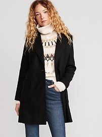 Oversized Soft-Brushed Button-Front Coat for Women | Old Navy (US)