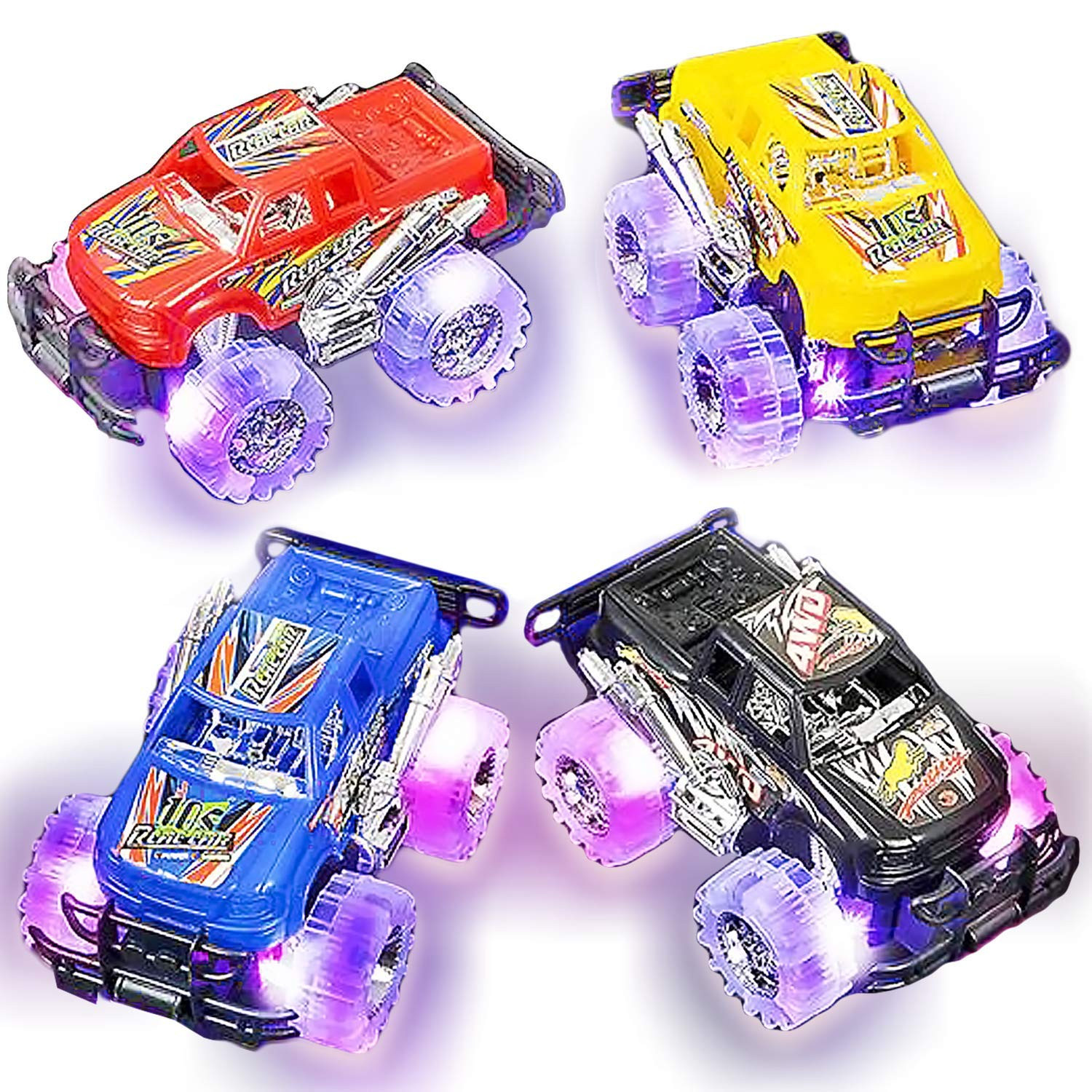 Light-Up Monster Truck Toys (2-Pack) – Push-&-Go Cars with Glowing Wheels – Birthday Gift for... | Amazon (US)