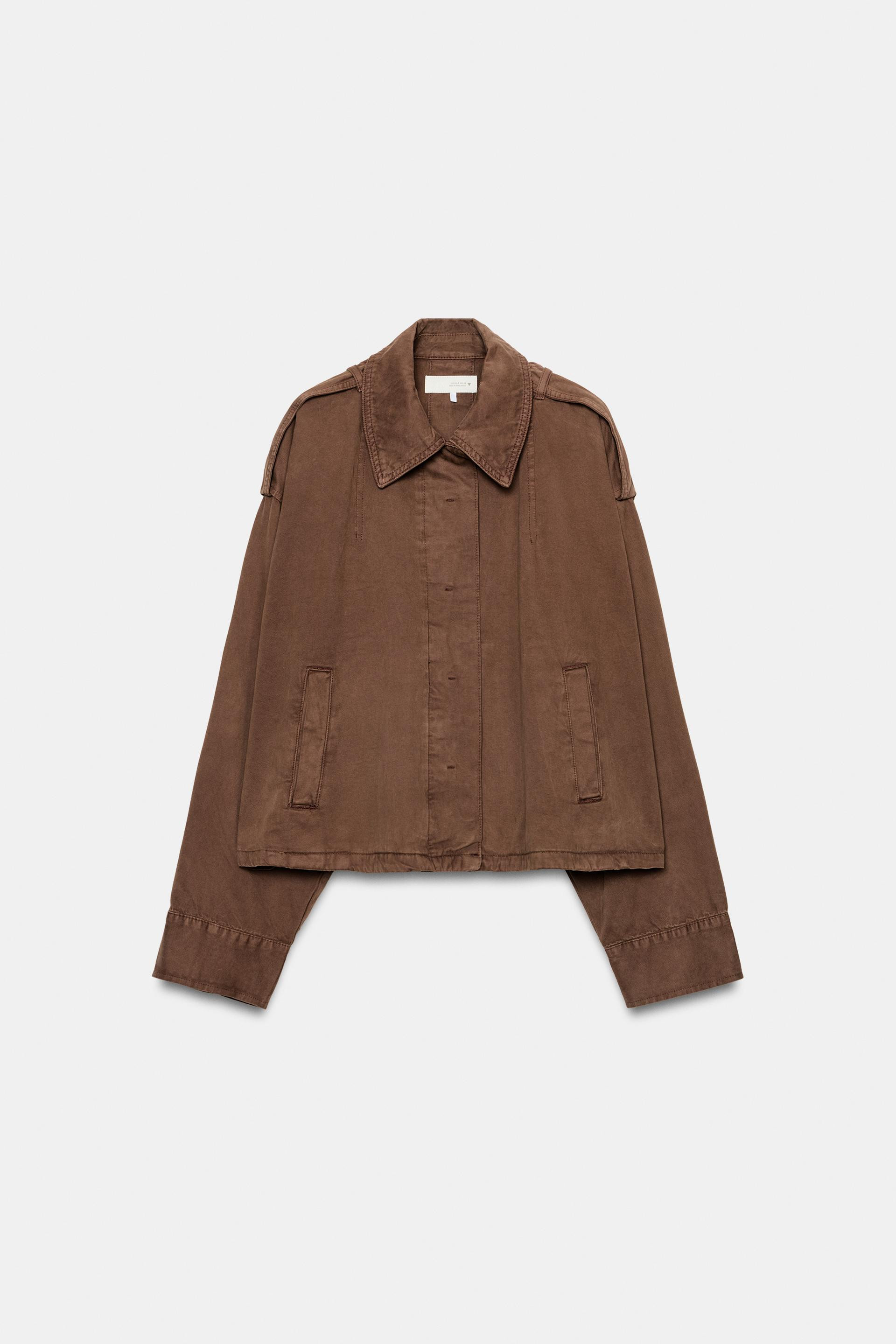 Zara - Cape Jacket With Tabs - Brown - Xl - Woman | Zara US