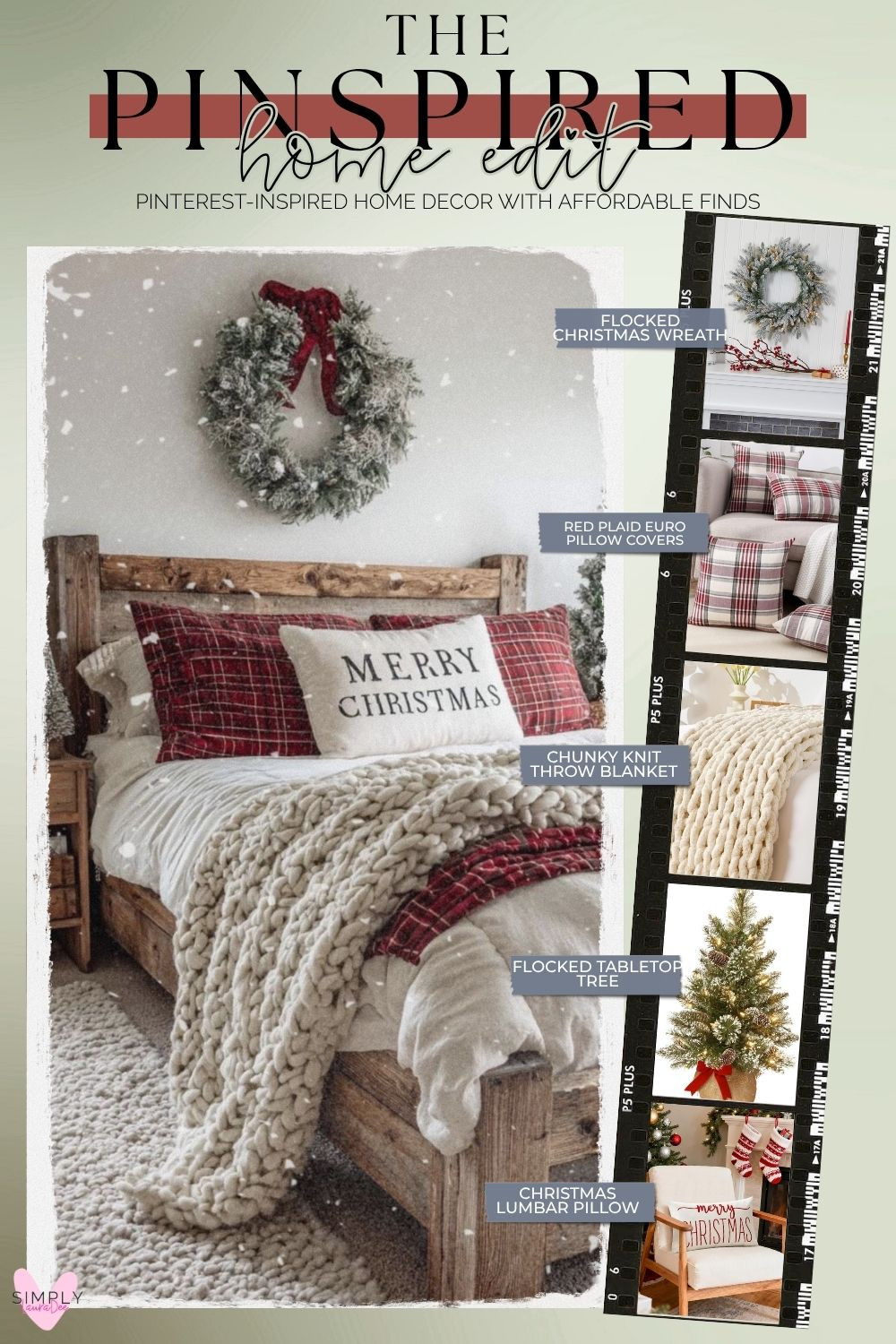 Cozy Christmas bedroom decor with classic red plaid, chunky knits and rustic farmhouse charm 🎄❤️ Recreate this Pinterest-inspired holiday bedroom with a flocked Christmas wreath, red plaid Euro pillow covers, a chunky knit throw blanket, flocked tabletop Christmas tree and festive Christmas lumbar pillow. The mix of warm neutrals, traditional red accents and snowy greenery makes this such an easy way to create a cozy Christmas bedroom without completely changing your everyday decor.

#ChristmasBedroom #ChristmasDecor #HolidayBedroom #CozyChristmas #FarmhouseChristmas #RusticChristmasDecor #ChristmasHomeDecor #PlaidChristmasDecor #AmazonHome #AmazonFinds #ChristmasBedding #HolidayDecorIdeas #NeutralChristmasDecor #WinterBedroom #PinterestInspired 

 #LTKmomlife #LTKSeasonal #LTKHome