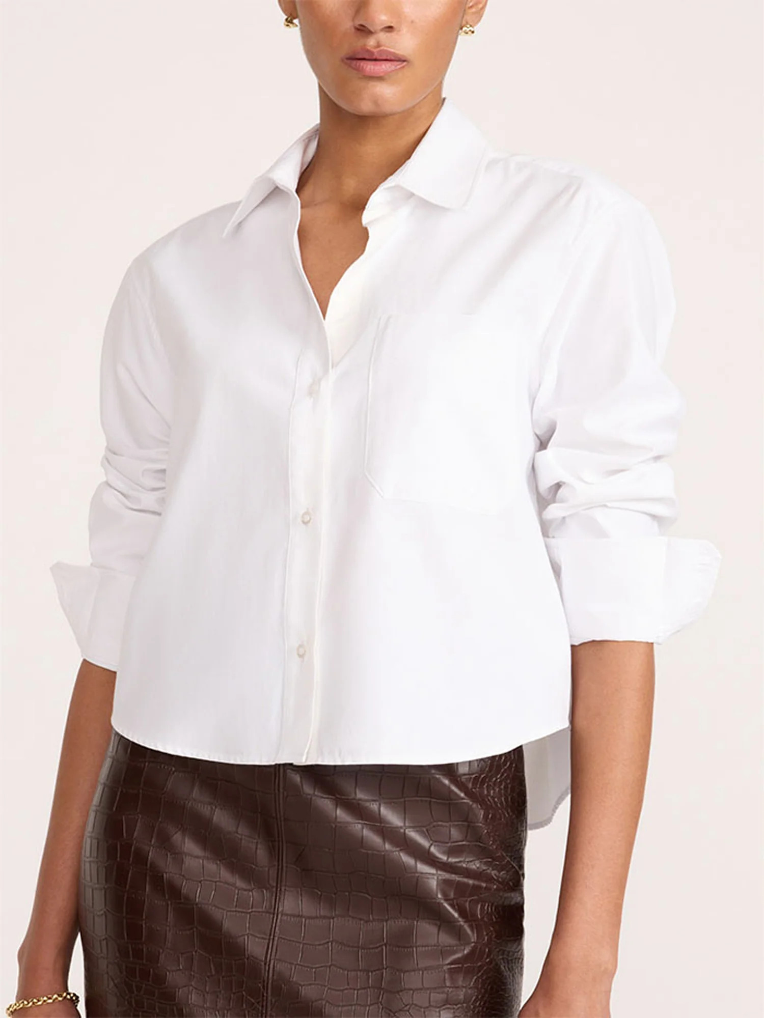 Women's Everyday Cropped Shirt in Salt White | Brochu Walker | Brochu Walker