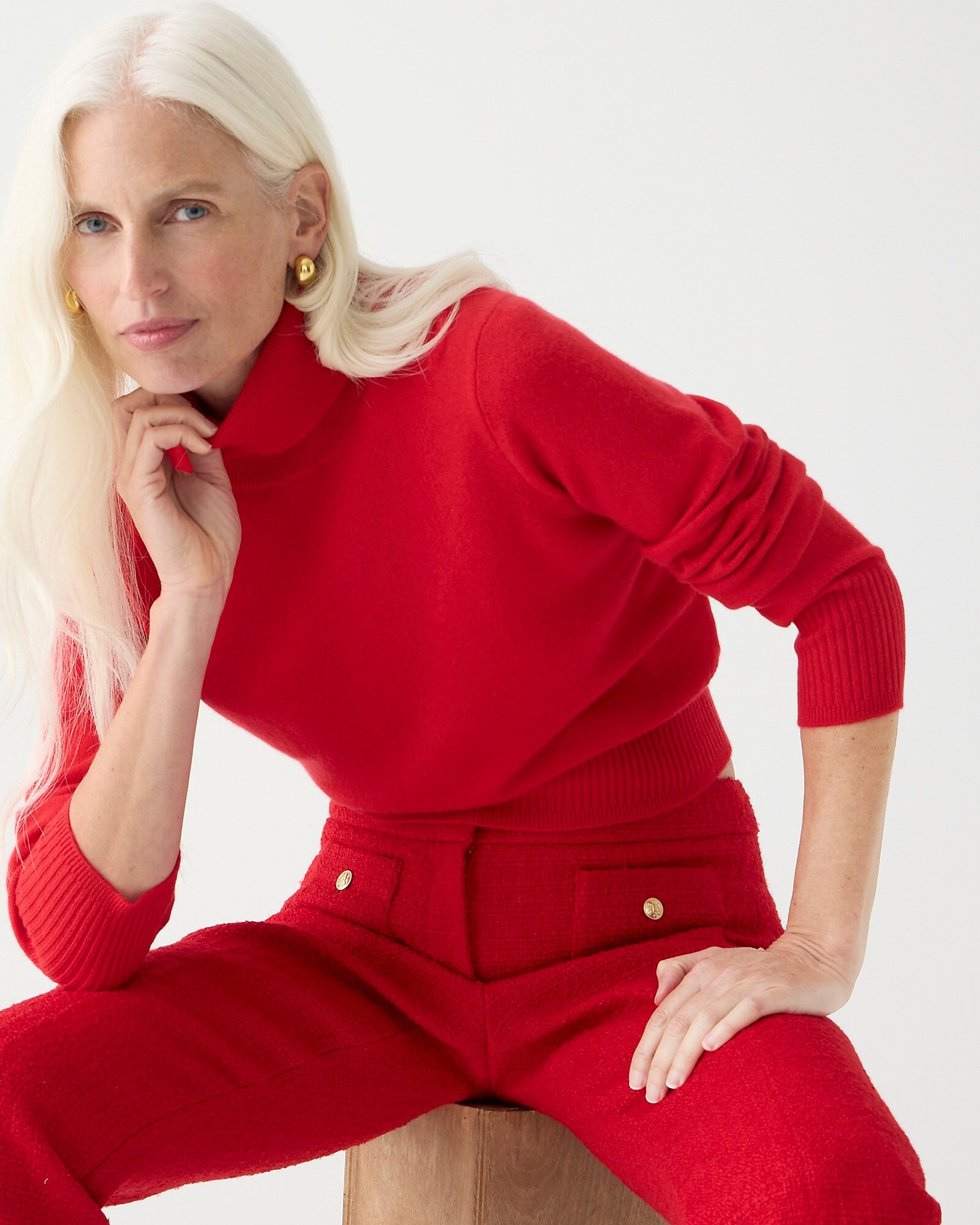 Cashmere shrunken turtleneck sweater | J. Crew US