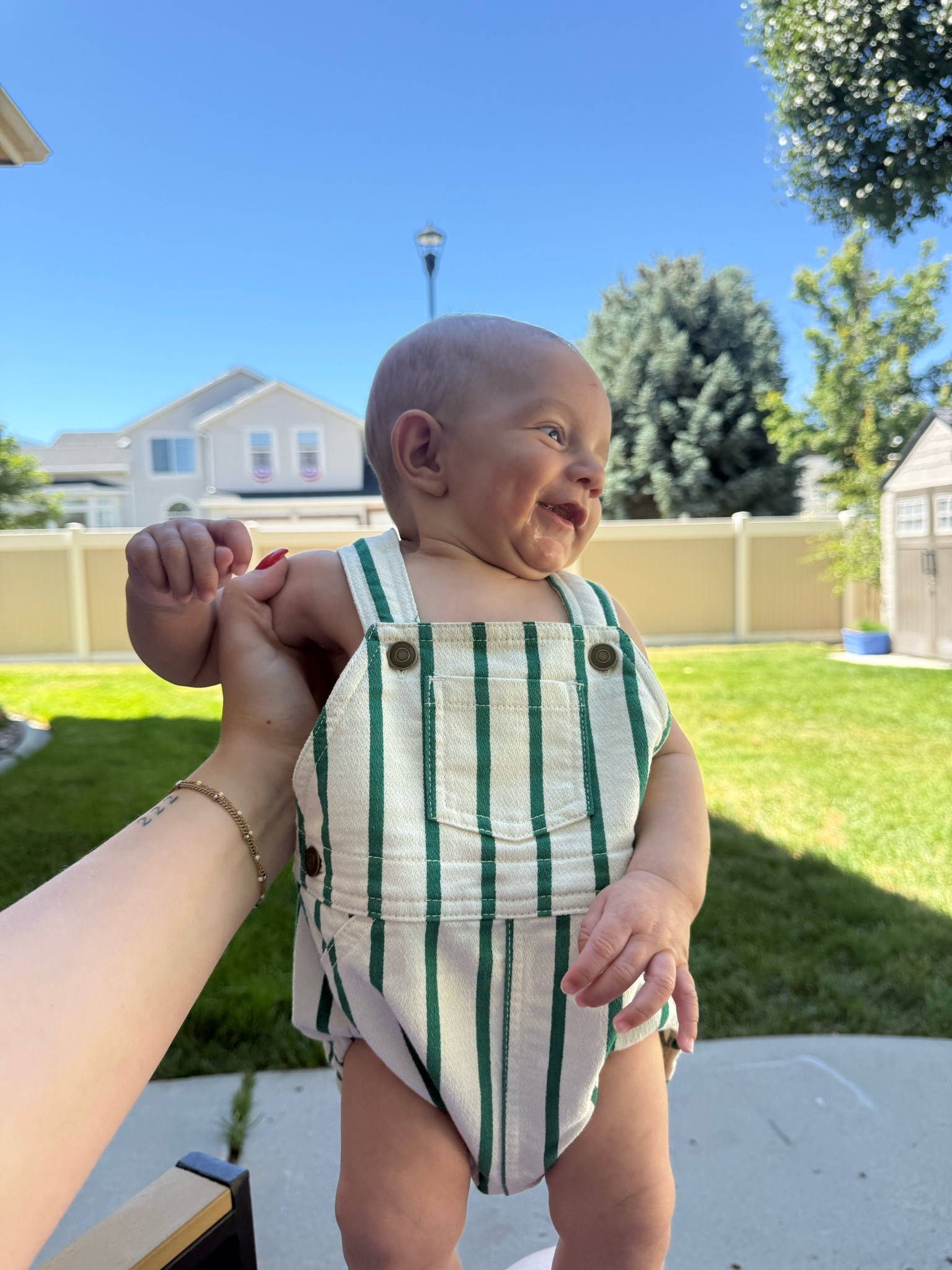 Are we kidding? The sweetest striped overall bubble for only $12 🍋‍🟩

#LTKBaby #LTKmomlife