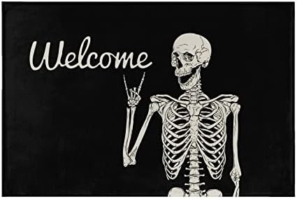 Skull Doormat Funny Halloween Skull Welcome Door Mat ,Living Room Kitchen Floor Mat Home Halloween I | Amazon (US)