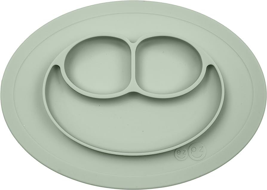 ezpz Mini Mat (Sage) - 100% Silicone Suction Plate with Built-in Placemat for Infants + Toddlers - F | Amazon (CA)