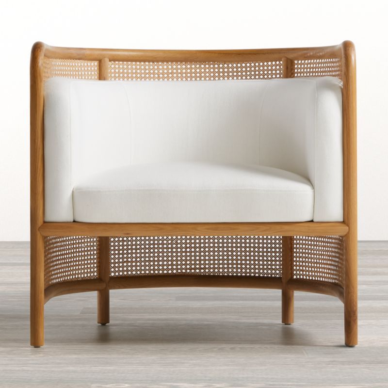 Fields Cane Back White Accent Chair + Reviews | Crate and Barrel | Crate & Barrel