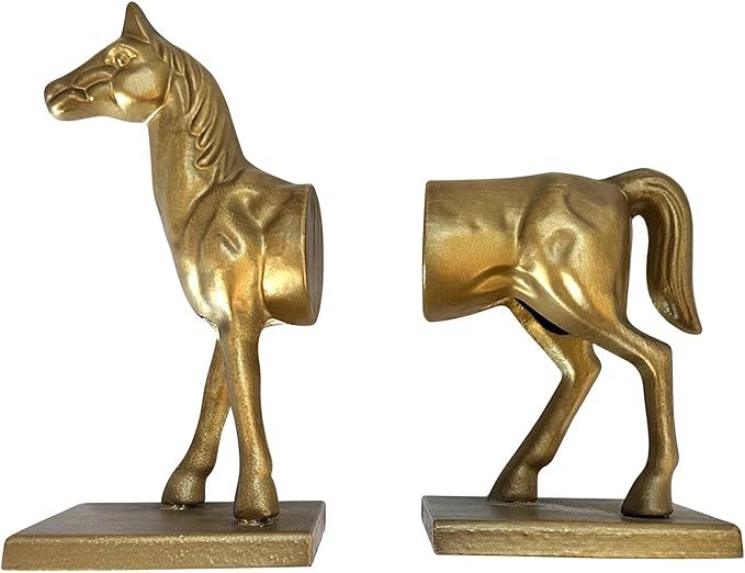 Fox Run Horse Decorative Bookend Set, 100% Iron, 4.5" x 3.75" x 9" Heavy Bookends | Amazon (US)