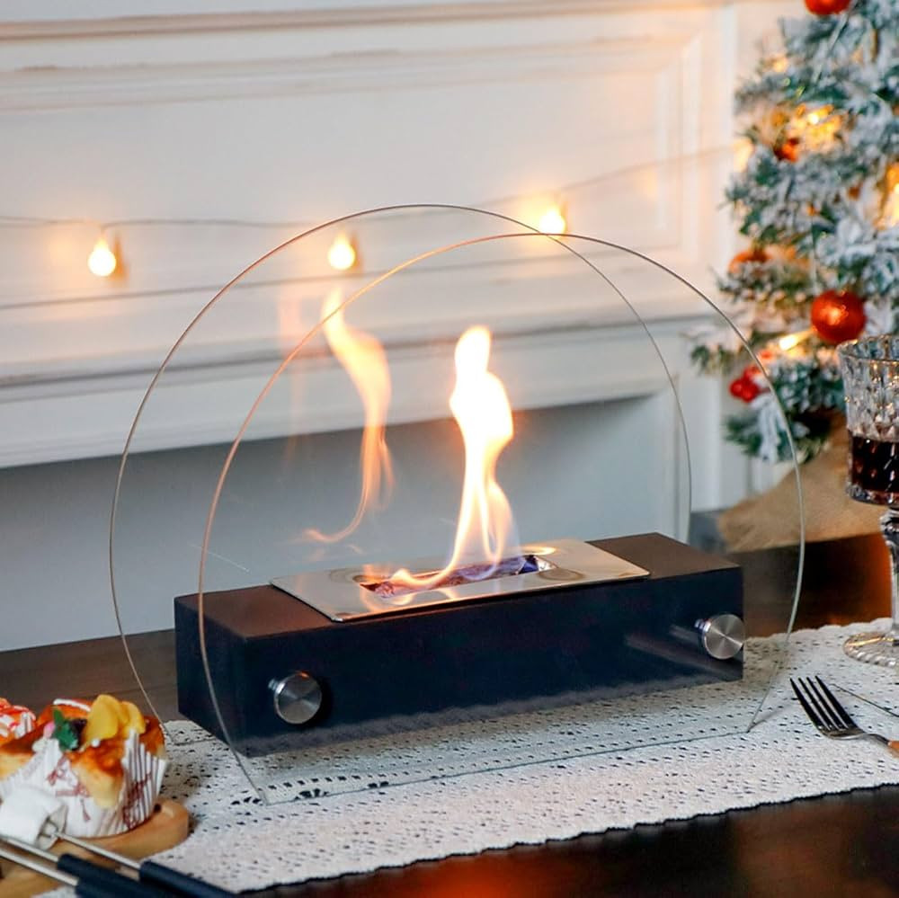 NEWIMAGE Tabletop Fire Pit, Fire Bowl 13.5" L Portable Tabletop Fireplace Clean Burning Bio Ethan... | Amazon (US)