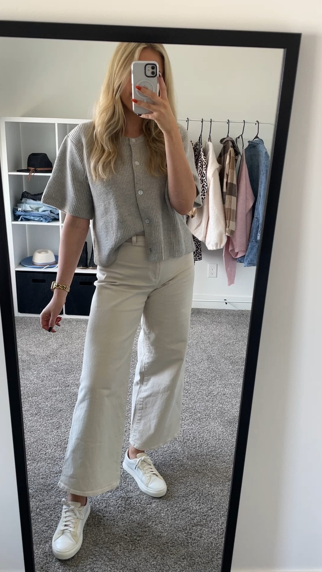 Teacher outfit idea | fall outfit 

pants: true to size—see sizing chart 
Sweater short sleeve top: wearing M, working buttons + more colors
Sneakers: podiatrist designed, size up half 

| fall outfit | teacher outfit | work outfit | work pants 

#LTKWorkwear #LTKSeasonal #LTKFindsUnder100