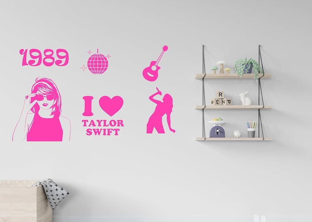 Superstar Singer Taylor Wall Decals for Girls Room, Peel and Stick Removable Decorations for Nurs... | Amazon (US)