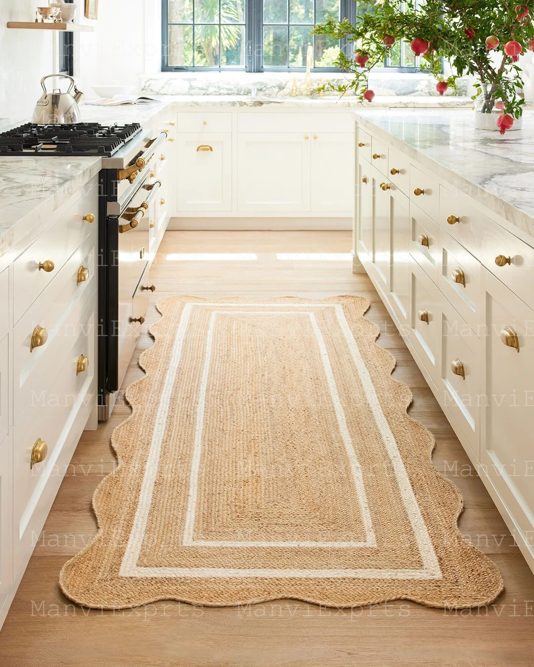 Natural Jute Scalloped Rug,Jute Scalloped Rug,Bohemian Scallop Rug, Natural Jute Area Rug, Jute R... | Etsy (US)