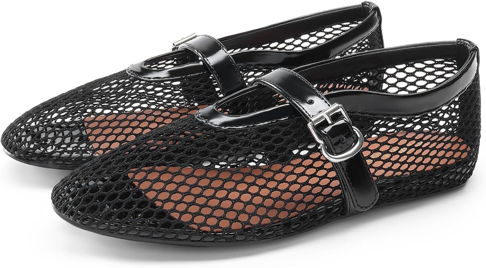 DREAM PAIRS Women's Mesh Ballet Flats Dressy Round Toe Comfortable Mary Jane Flat Shoes with Buck... | Amazon (US)