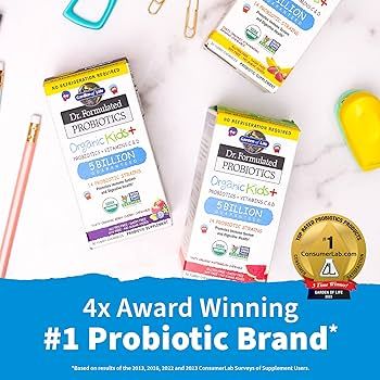 Garden of Life Dr. Formulated Probiotics Organic Kids+ Plus Vitamin C & D - Berry Cherry - Gluten... | Amazon (US)