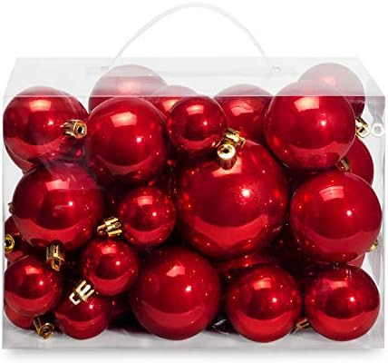 AMS Christmas Ball Plating Ornaments Tree Collection for Holiday Parties Decoration (40ct Pearl, ... | Amazon (US)